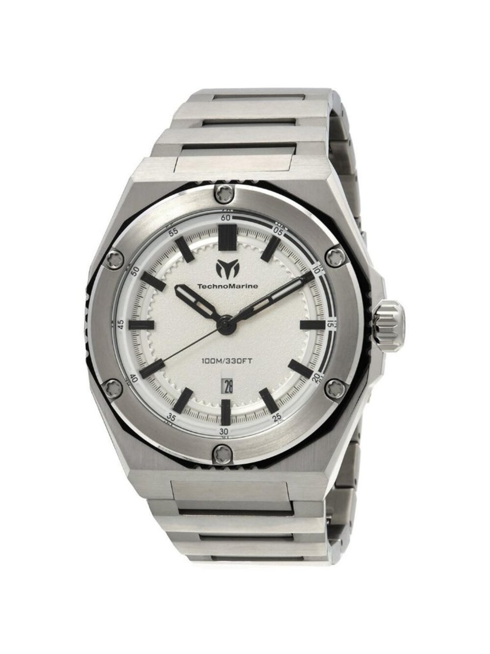 NWT Technomarine Coral Quartz Silver Dial Men's Watch
